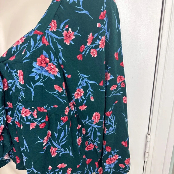 American Eagle Peasant Floral Tie Knot Blouse XXL #1425 - Picture 4 of 7